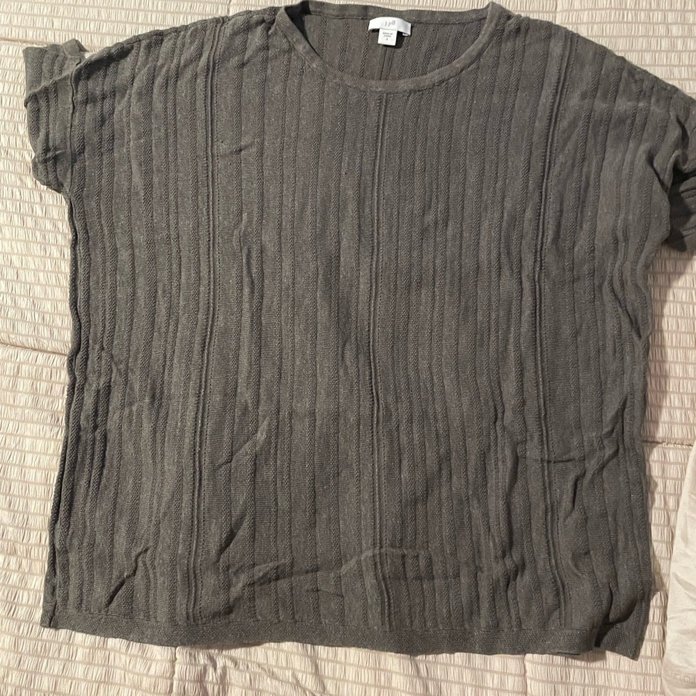 J Jill gray short sleeved sweater Small